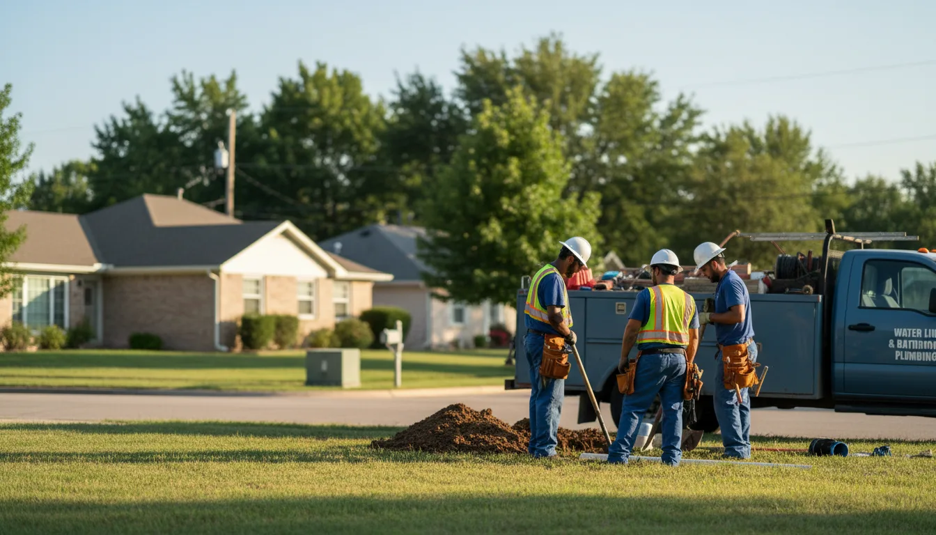 Residential water line and bathroom plumbing service in Cleveland, MO